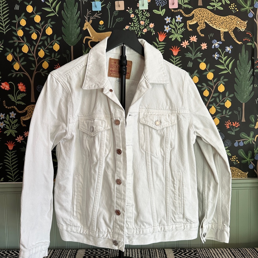 Lucky Brand White Denim Trucker Jacket